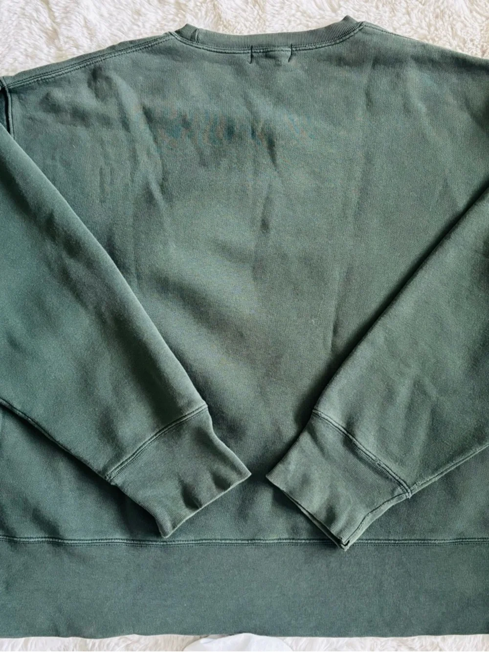 Polo Jeans Company Ralph Lauren Forest Green Crew Neck Flag Sweat Shirt: Large